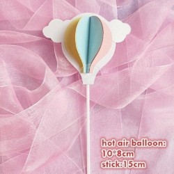Szín: fehér hőlégballon - Szivárványos egyszarvú tortafelhő Torta zászlók Születésnapi Gyerekek Tortadekoráció