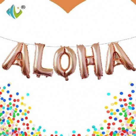 Szín: ALOHA rose gold - 9db/tétel 16 hüvelykes Lets Party ALOHA levél Lufi party dekoráció levél lufi party kellék