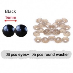 Fekete szín - 20db 9 szín báb kristály műanyag biztonsági szemek kézműves medve állat kitömött játékok Alkatrészek