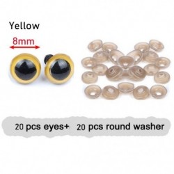 Szín: sárga - 20db 9 szín báb kristály műanyag biztonsági szemek kézműves medve állat kitömött játékok