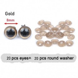 Szín: arany - 20db 9 szín báb kristály műanyag biztonsági szemek kézműves medve állat kitömött játékok Alkatrészek