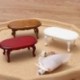 Piros szín - Szimuláció Dohányzóasztal babák Babaház dekoráció Fa fehér teázható miniatűr bútor 1:12 Babaház