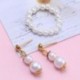 Szín: 1 szett - Ajándékok Nyakörv Goth Pearl Choker Baba Kiegészítők Gyöngy nyaklánc Fülbevaló Gyöngyök Nyaklánc