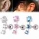 1x Cubic Zirconia Helix fülbevaló bizsu ékszer ajándék