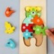 Szín: 4 - Dinoszaurusz játék gyerekeknek tipegő 2 3 4 éves puzzle fa 3D Montessori