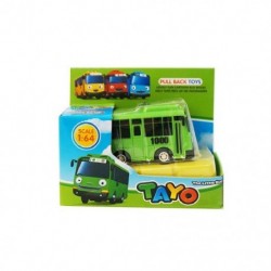 Szín: zöld - Műanyag ajándékok születésnapi kis TAYO busz autómodell buszok mini visszahúzható buszjátékok