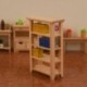 Játékok szimuláció babaház bútor miniatűr többrétegű könyvespolc könyvespolc szekrény bútor fa bútor modell