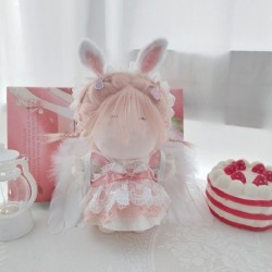Szín: 1 - Játék pamut töltött lolita stílusú játszóház 20 cm baba ruhák nyúlfül bálvány babák kiegészítők
