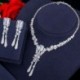 Fém színe: fehér - CWWZircons luxus sárga CZ Stone Dangle Drop hosszú bojt esküvői fülbevaló nyaklánc nagy Dubai