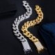 Fém színe: ezüst 20 cm (8 hüvelyk) - CWWZircons Luxus Cubic Zirconia Miami Cuban Twist Link lánc karkötő karkötő
