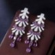 Fém színe: lila - CWWZircons Royal Purple Cubic Circon Stone Long Dangle Drop női eljegyzési esküvői csillár fülbevaló
