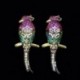 Fém szín: arany színű - CWWZircons Special Yellow Gold Color Milti Colored CZ cirkónia Stones Cute Lucky Parrot Bird Long