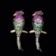 Fém szín: arany színű - CWWZircons Special Yellow Gold Color Milti Colored CZ cirkónia Stones Cute Lucky Parrot Bird Long