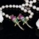 Fém szín: arany színű - CWWZircons Special Yellow Gold Color Milti Colored CZ cirkónia Stones Cute Lucky Parrot Bird Long