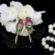 Fém szín: arany színű - CWWZircons Special Yellow Gold Color Milti Colored CZ cirkónia Stones Cute Lucky Parrot Bird Long