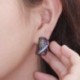 Fém szín: Druzy CZ - CWWZircons Szimmetrikus, 2 tónusú, aranyozott, többszínű Micro Pave cirkónium karika fülbevaló