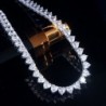 Fém színe: fényes fehér - CWWZircons fényes 5A köbös cirkónia szív alakú, jegesedett Bling CZ tenisz nyaklánc nőknek