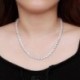 Fém színe: fényes fehér - CWWZircons fényes 5A köbös cirkónia szív alakú, jegesedett Bling CZ tenisz nyaklánc nőknek