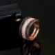 Gyűrű mérete: átméretezhető - CWWZircons állítható méretű 3 rétegű fekete fehér CZ Stone 585 Rose Gold színű