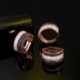 Gyűrű mérete: átméretezhető - CWWZircons állítható méretű 3 rétegű fekete fehér CZ Stone 585 Rose Gold színű