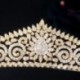 Fém színe: ezüst - CWWZircons Vintage cirkon nagy esküvői tiara Noiva koronák menyasszonyoknak Hajkiegészítők Luxus