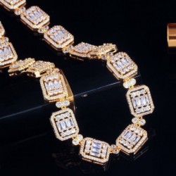 Fém szín: arany színű - CWWZircons luxus afrikai cirkónia Dubai arany színű tenisz nyaklánc nőknek esküvői parti