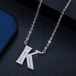 Fém szín: K - CWWZircons Elegáns Fényes Cubic Cirkónia Crystal 26 Kezdőnév Betűs Medál Nyaklánc Női Barkácsolás