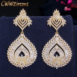 Fém szín: luxus arany - CWWZircons luxus 585 arany színű afrikai nigériai cirkónia nagy hosszú naija esküvői parti női