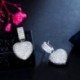 Fém szín: ezüst színű - CWWZircons Brilliant Micro Pave Cubic Circon Stones Klasszikus lelógó, szív alakú fülbevaló