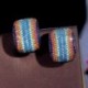 Fém szín: többszínű - CWWZircons Egyedülálló Bright Micro Pave Cubic cirkónia kő Színes nagy téglalap fülbevaló