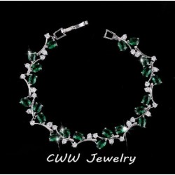 Fém színe: zöld - CWWZircons 6 szín opciók Fehérarany színű, kézzel készített osztrák kristály strassz lila kövek