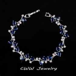 Fém Szín: kék - CWWZircons 6 szín opciók Fehérarany színű, kézzel készített osztrák kristály strassz lila kövek