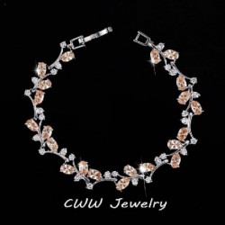 Fém szín: pezsgő - CWWZircons 6 szín opciók fehér arany színű, kézzel készített osztrák kristály strassz lila