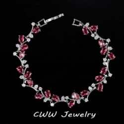 Fém színe: piros - CWWZircons 6 szín opciók Fehérarany színű, kézzel készített osztrák kristály strassz lila kövek