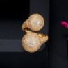 Gyűrű mérete: átméretezhető - CWWZircons Állítható Micro Pave Cubic cirkónia golyó Arany színű divatos női