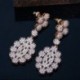 Fém szín: arany - CWWZircons Fényes Micro Pave Cubic cirkónia kövek Menyasszonyi Long Dangle Csepp arany színű