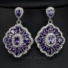 Fém színe: lila - CWWZircons márka 2022 új divatos, gyönyörű nagy világoskék kristály csepp fülbevaló nőknek