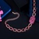 Fém színe: piros - CWWZircons 585 Rose Gold Szín Piros Cubic cirkónia Cuban Link Lánc karkötők Női Nyári Party Ékszer