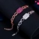 Fém színe: piros - CWWZircons 585 Rose Gold Szín Piros Cubic cirkónia Cuban Link Lánc karkötők Női Nyári Party Ékszer