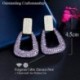 Fém szín: elegáns design - CWWZircons gyönyörű lila cirkónia Full Micro Pave téglalap leejtő hosszú fülbevaló