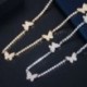 Fém szín: arany - CWWZircons Elegáns Tenisz Lánc Cubic Circon Crystal Butterfly CZ Round Choker Nyaklánc Női Divat Bohém