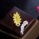 Gyűrű mérete: átméretezhető - CWWZircons Sparkly Marquise vágott sárga köbös cirkónia levél alakú eljegyzés,