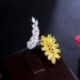 Gyűrű mérete: átméretezhető - CWWZircons Sparkly Marquise vágott sárga köbös cirkónia levél alakú eljegyzés,