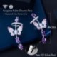 Fém szín: egyedi pillangó - CWWZircons szimmetrikus lila cirkónia Lovely Butterfly Ear Cuff hegymászó fülbevaló női