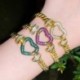 Fém szín: arany zöld - CWWZircons Fényes Cubic Zirconia Pave Cuban Link Chain Love Heart Charm karkötők nőknek Aranyozott