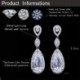 Fém szín: pezsgő - CWWZircons Classic Design Luxus Micro Pave Water Drop CZ kristály hosszú fülbevaló nőknek cirkon