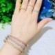 Fém színe: ezüst - CWWZircons Twist Lines Cubic cirkónia Dubai Rose Gold színű nyitott mandzsetta menyasszonyi afrikai