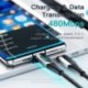 Szín: bézs - Essager USB-C típusú kábel C-C 100W/5A PD gyorstöltő töltőkábel Macbook Xiaomi Samsung Type-C USBC kábel