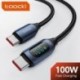 Szín: 66W AC kék - Toocki Type C - Type C kábel 100 W PD gyorstöltő töltő USB C - USB C kijelző kábel Xiaomi POCO f3