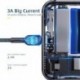 Szín: szürke fekete - Essager USB C típusú kábel vezeték Samsung Xiaomi Huawei gyorstöltő USB C kábel 3A Type-C töltő